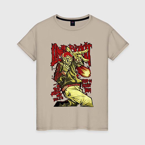 Женская футболка Limp Bizkit skull / Миндальный – фото 1
