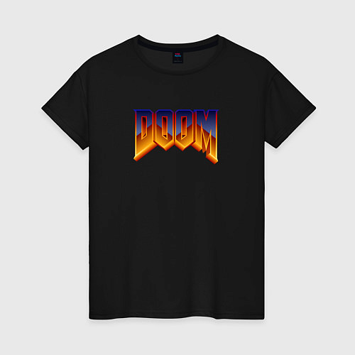 Женская футболка Doom logotype / Черный – фото 1