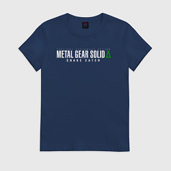 Футболка хлопковая женская Metal gear solid 3 Snake eater logo, цвет: тёмно-синий