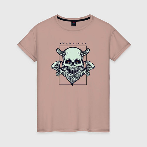 Женская футболка Warrior viking / Пыльно-розовый – фото 1