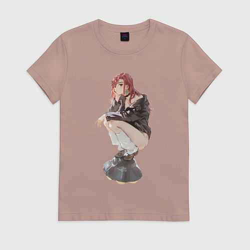 Женская футболка Момо Аясэ НЛО / Пыльно-розовый – фото 1