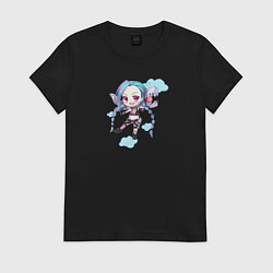 Футболка хлопковая женская Chibi Jinx, цвет: черный