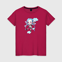 Футболка хлопковая женская Chibi Jinx, цвет: маджента