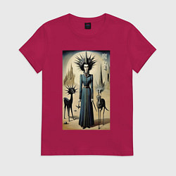 Футболка хлопковая женская Ведьма с похожей планеты - готика, цвет: маджента