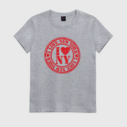 Футболка хлопковая женская Любовь к Нью-Йорку, цвет: меланж