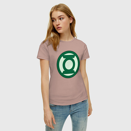 Женская футболка Green lantern logo / Пыльно-розовый – фото 3