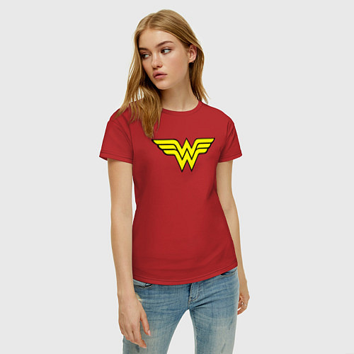 Женская футболка Wonder woman logo / Красный – фото 3