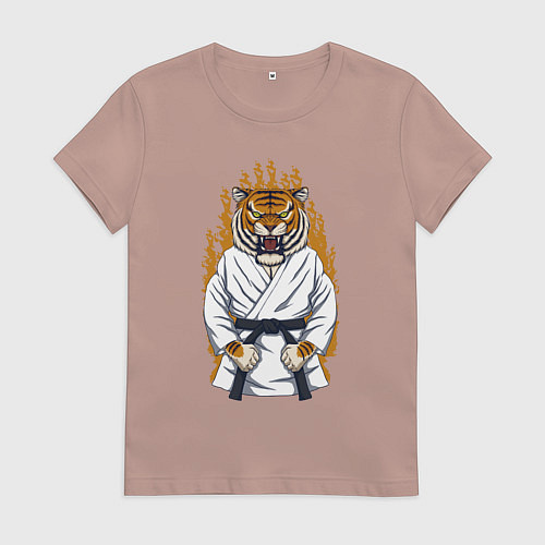 Женская футболка Карате тигр / Пыльно-розовый – фото 1