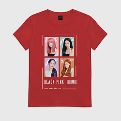Футболка хлопковая женская Blackpink 4 colors, цвет: красный