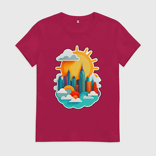 Женская футболка Город Солнца / Маджента – фото 1