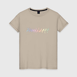 Футболка хлопковая женская Music art design, цвет: миндальный