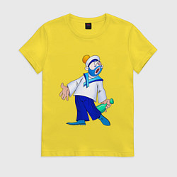 Футболка хлопковая женская Морячок, цвет: желтый