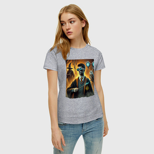 Женская футболка Harry Potter - steampunk fantasy / Меланж – фото 3