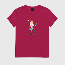 Футболка хлопковая женская Санта отжигает, цвет: маджента