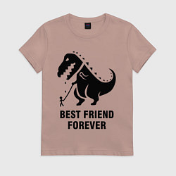 Футболка хлопковая женская Godzilla best friend, цвет: пыльно-розовый
