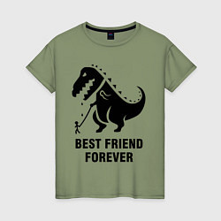 Футболка хлопковая женская Godzilla best friend, цвет: авокадо