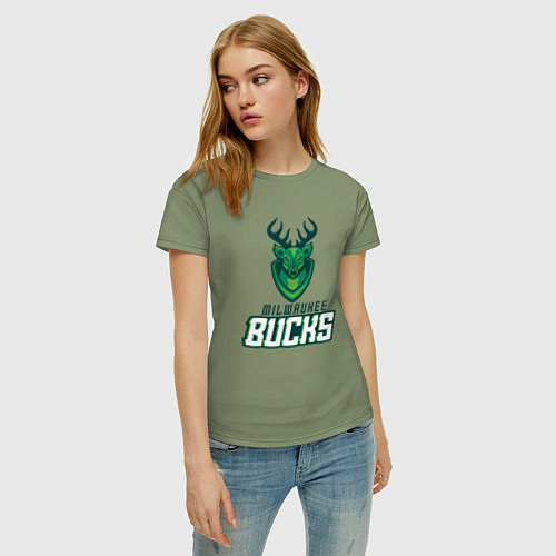 Женская футболка Milwaukee Bucks NBA / Авокадо – фото 3