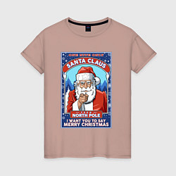 Женская футболка Santa Claus north pole