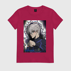 Футболка хлопковая женская Сейширо Наги - Синяя тюрьма: Блю Лок, цвет: маджента