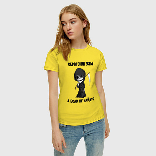 Женская футболка Серотонин есть / Желтый – фото 3