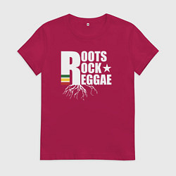 Футболка хлопковая женская Roots reggae, цвет: маджента