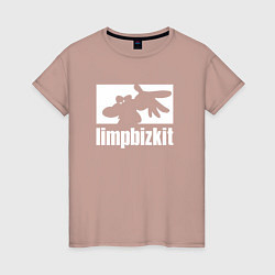 Футболка хлопковая женская Limp Bizkit - logo, цвет: пыльно-розовый