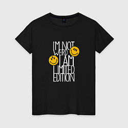 Футболка хлопковая женская I am limited edition, цвет: черный