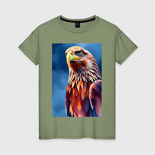 Женская футболка Орел на синем фоне / Авокадо – фото 1