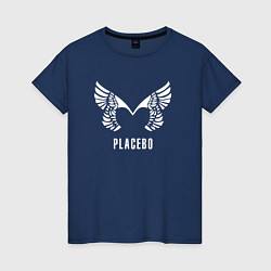 Футболка хлопковая женская Placebo - logo, цвет: тёмно-синий