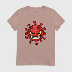 Футболка хлопковая женская Коварный вирус, цвет: пыльно-розовый