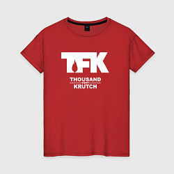 Футболка хлопковая женская Thousand Foot Krutch - logo, цвет: красный