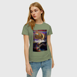 Футболка хлопковая женская Арт Soul, цвет: авокадо — фото 2