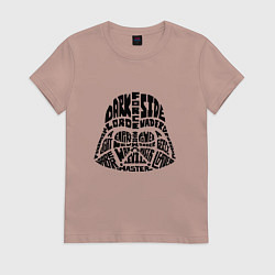 Футболка хлопковая женская Dark side, цвет: пыльно-розовый
