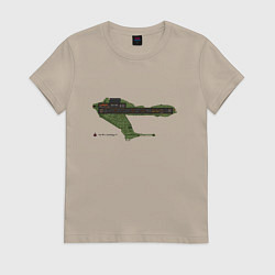 Футболка хлопковая женская Клингонская хищная птица, цвет: миндальный