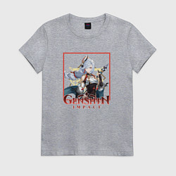 Футболка хлопковая женская Шэнь Хэ, цвет: меланж