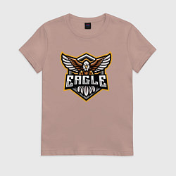 Футболка хлопковая женская Eagle team, цвет: пыльно-розовый