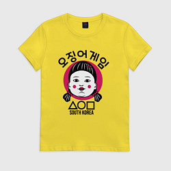 Футболка хлопковая женская South Korea girl, цвет: желтый