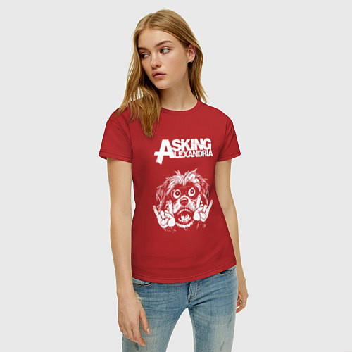 Женская футболка Asking Alexandria rock dog / Красный – фото 3