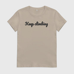 Футболка хлопковая женская Безумный горный, цвет: миндальный