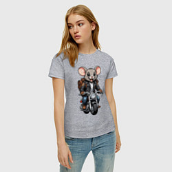 Футболка хлопковая женская Biker mice, цвет: меланж — фото 2
