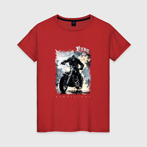 Женская футболка Hells biker / Красный – фото 1