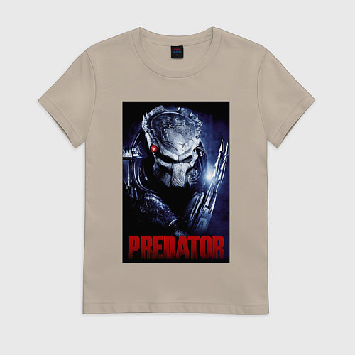 Женская футболка Predator in the helmet / Миндальный – фото 1