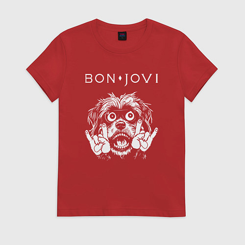 Женская футболка Bon Jovi rock dog / Красный – фото 1