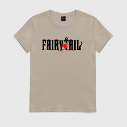 Футболка хлопковая женская Аниме - хвост феи, цвет: миндальный