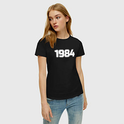 Футболка хлопковая женская Рожден 1984, цвет: черный — фото 2