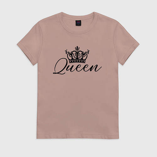 Женская футболка Королева с короной - для пары / Пыльно-розовый – фото 1