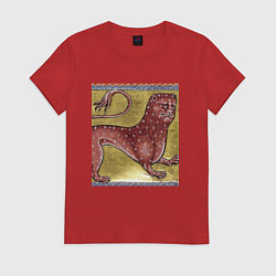 Футболка хлопковая женская Страдающее средневековье зверек мем, цвет: красный