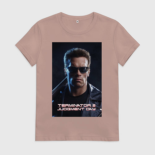Женская футболка Арнольд - терминатор / Пыльно-розовый – фото 1