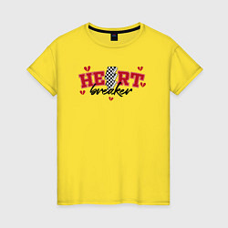 Футболка хлопковая женская Heart breaker, цвет: желтый