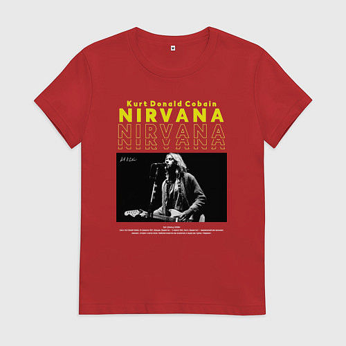 Женская футболка Курт Кобейн Nirvana / Красный – фото 1
